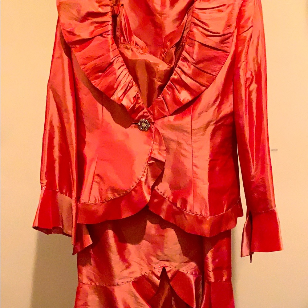 Satin Suit with Rhinestones